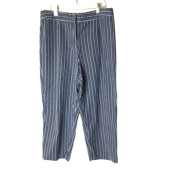 Talbots Petites Navy Striped  Pants Size 12 - Picture 1 of 3